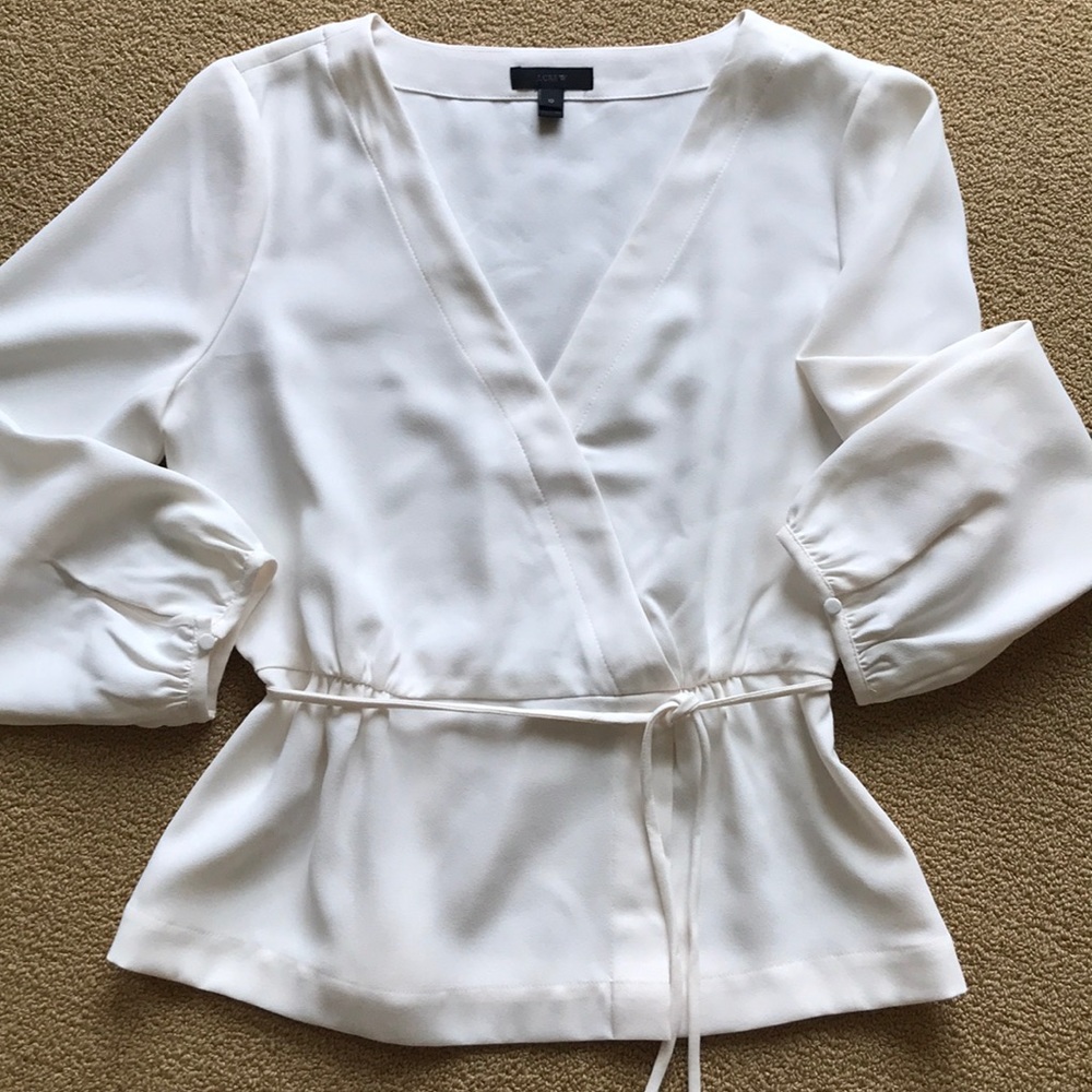 Cream colored floaty and feminine J. Crew blouse